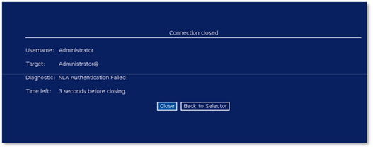 NLA authentication failed