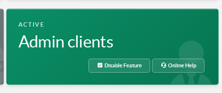 Admin clients widget on the reverse-proxy status page