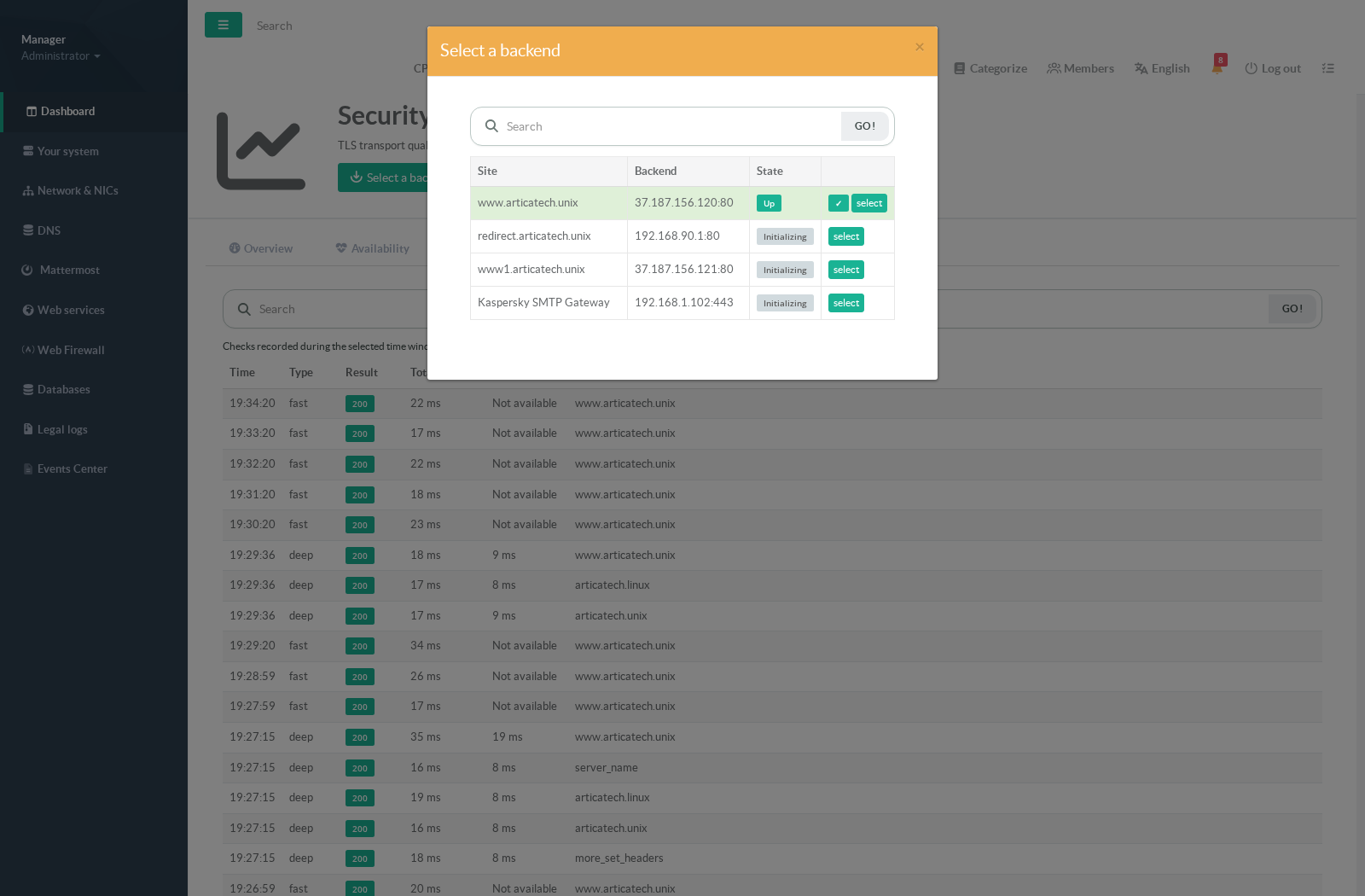 Selecting a backend