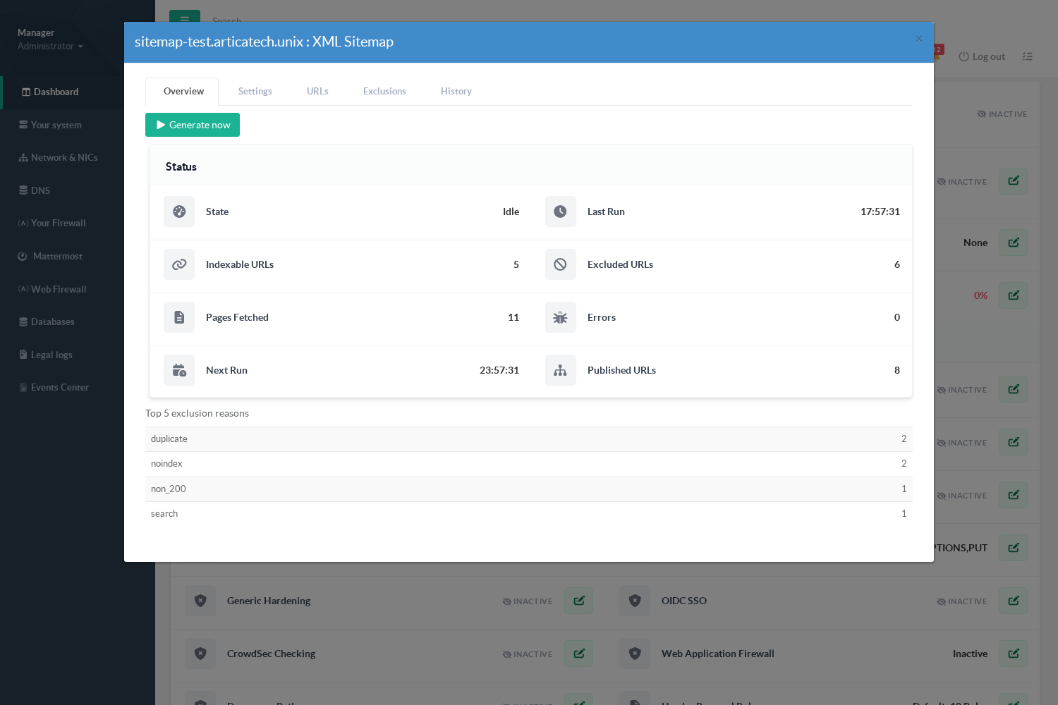Overview tab