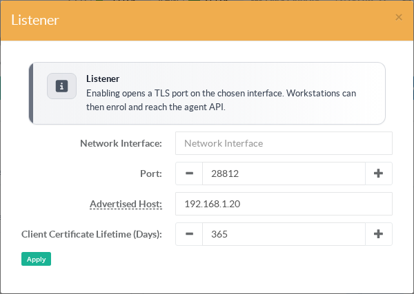 Listener settings