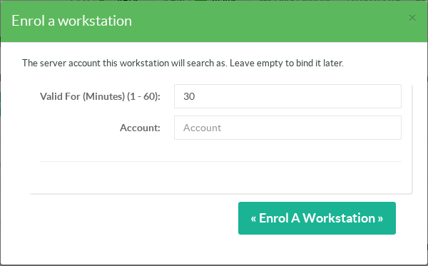 Enrol a workstation